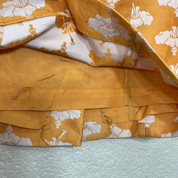 Moschino Cheap and Chic Pencil Skirt Tangerine Orange Embroidered Floral 12 - Picture 8 of 15